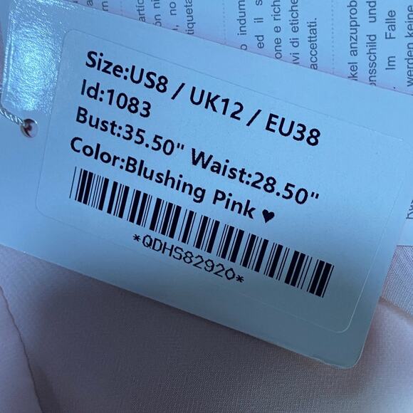 JJs House Chiffon Mini Dress Fit & Flare Pleated Bodice Vneck Blush Pink NEW 8 - Picture 11 of 13